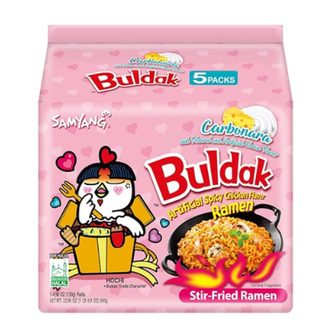 Samyang Buldak - Hot Chicken Ramen Carbonara, 130 gm (Pack of 5) (Inclusive of all taxes)