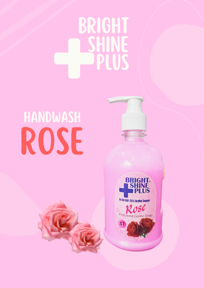 Bright Shine Hand Wash Liquid 500ml – Rose Fresh | Gentle on Hands, Removes Germs & Dirt