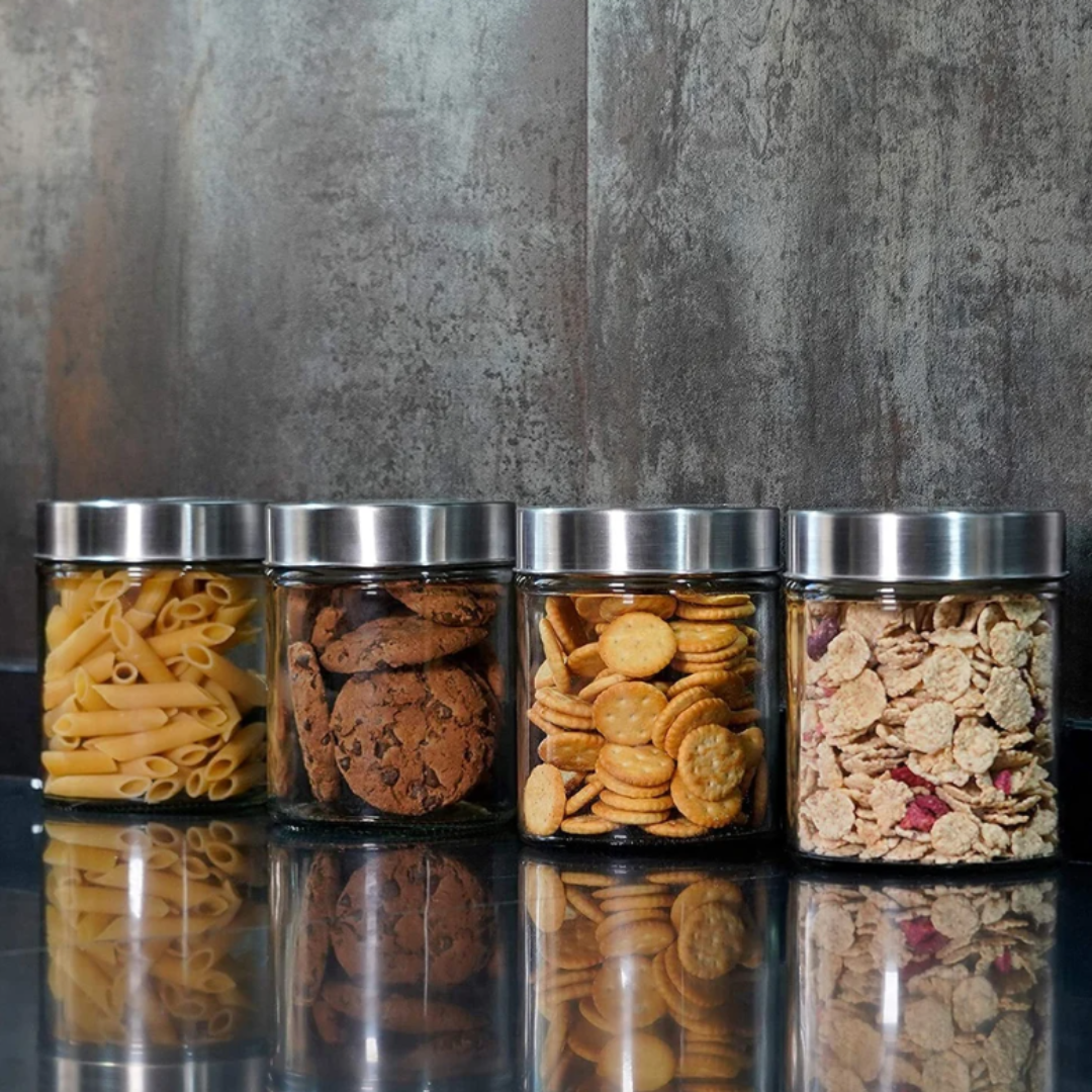 Plastic Airtight Cookie Jar Set of 3 – Multipurpose Food Storage Containers with Lids for Kitchen & Pantry