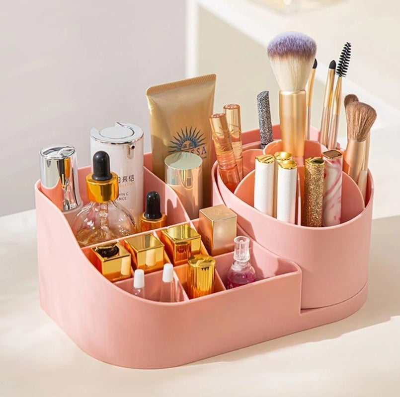 Makeup Organizer with 360-Degree Rotating Desktop Pencil Holder
