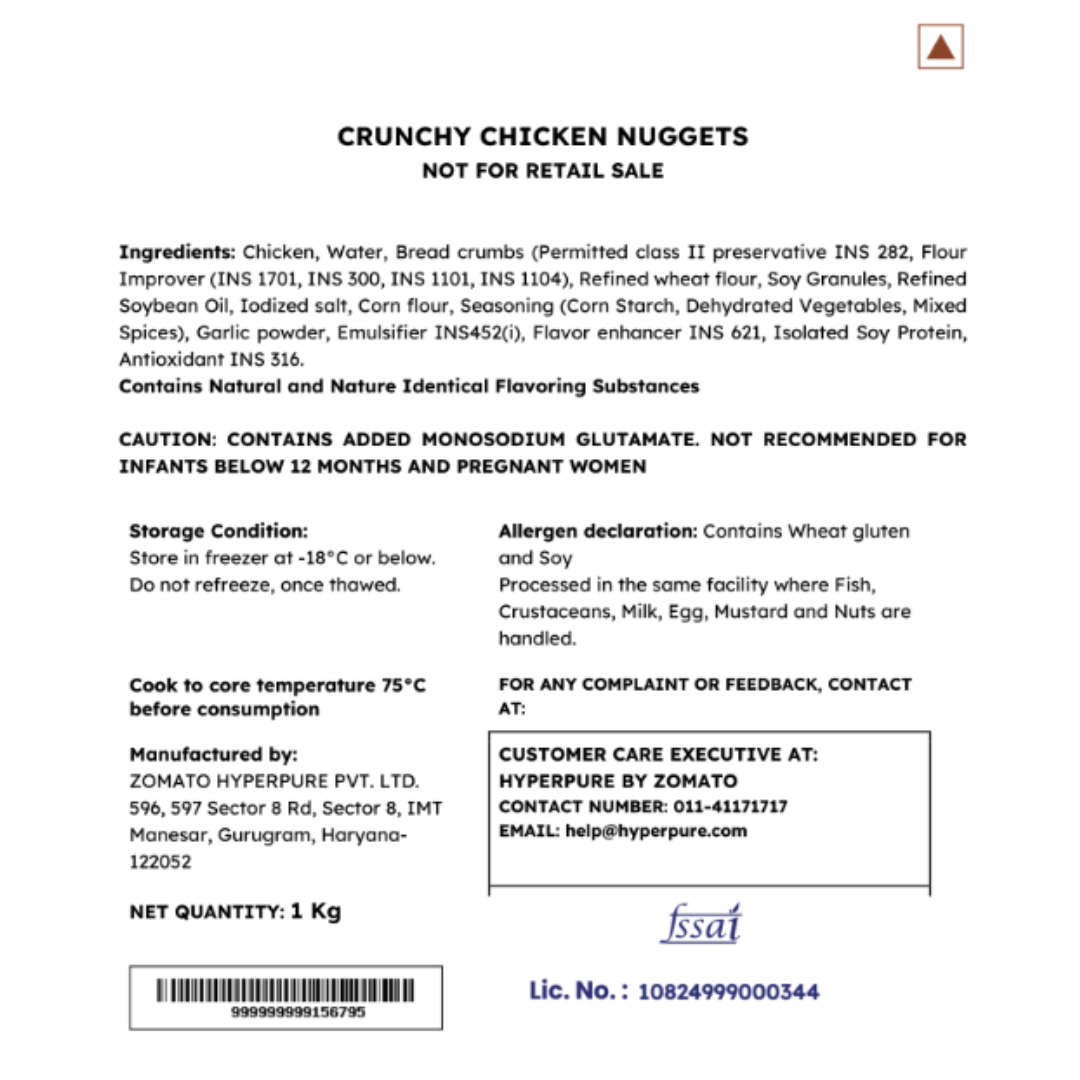 Crunchy Chicken Nuggets (40-50 pcs/pack), 1 Kg (Frozen) X 2 Pack (Inclusive of all taxes)