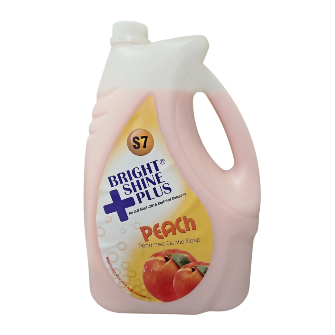 Bright Shine Hand Wash Liquid 5L – Peach Fresh | Gentle on Hands, Removes Germs & Dirt (Inclusive of all taxes)