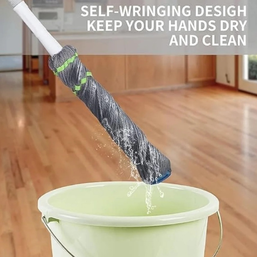 Twist Floor Cleaning Mop with Self-Wringing | Microfiber & Scrub Pad | Long Handle Heavy Duty Mop for Home, Office & Commercial Use | Suitable for Wooden, Tile & Marble Floors