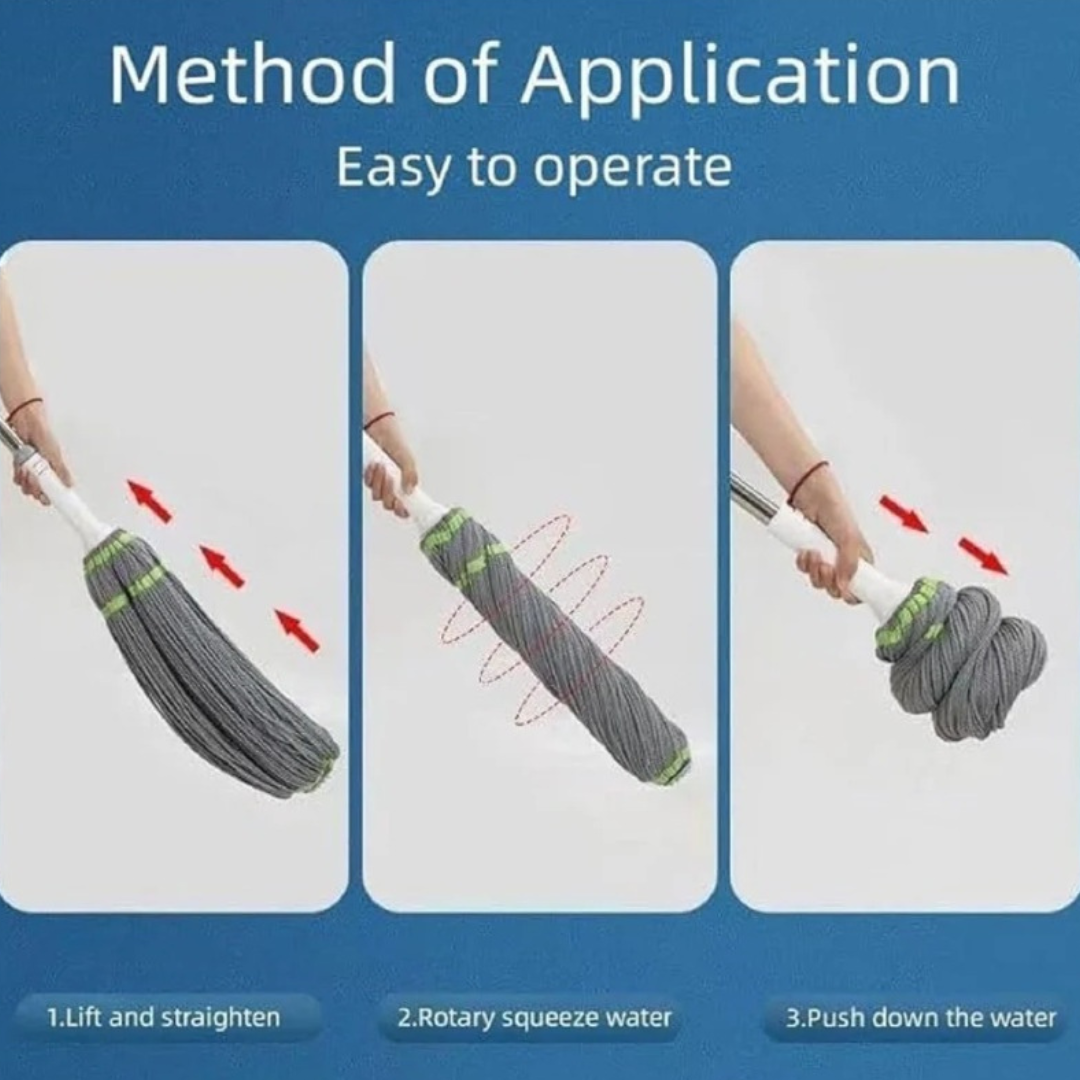 Twist Floor Cleaning Mop with Self-Wringing | Microfiber & Scrub Pad | Long Handle Heavy Duty Mop for Home, Office & Commercial Use | Suitable for Wooden, Tile & Marble Floors