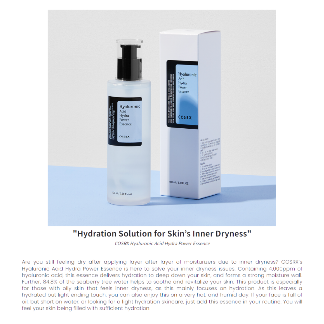 COSRX Hyaluronic Acid Hydra Power Essence 100ml 25% off (Inclusive of all taxes)