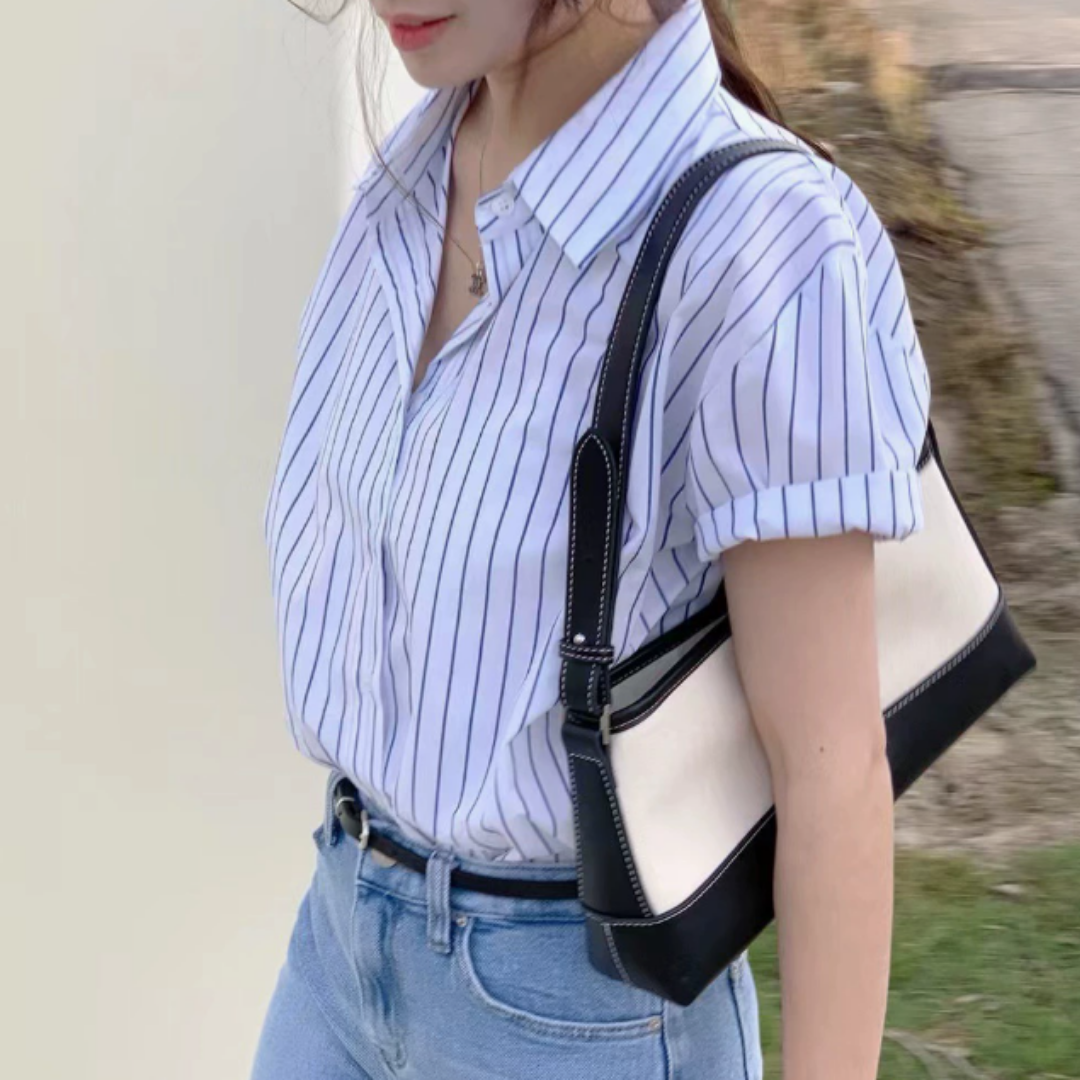 Elegant Loose Fit Button-Up Casual Summer Blouse N.10 (Inclusive of all taxes)