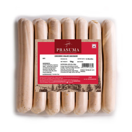 Prasuma - Chicken Value Sausage, 1 Kg (Approx 32 Pieces) (Frozen) (Inclusive of all taxes)