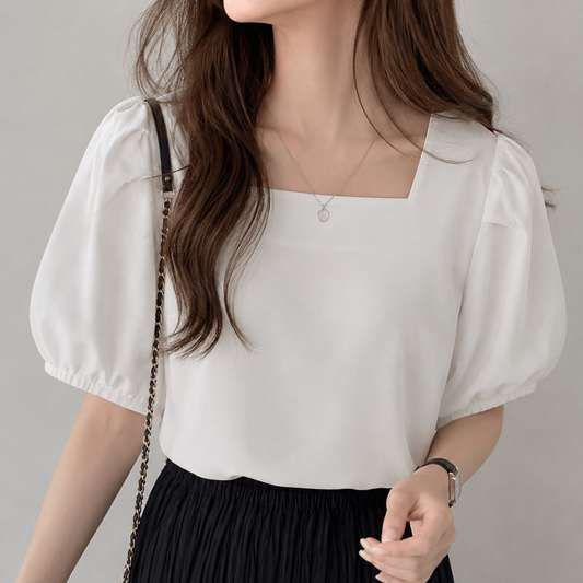 Women's Square Neck Puff Sleeve Top N.8 (Inclusive of all taxes)