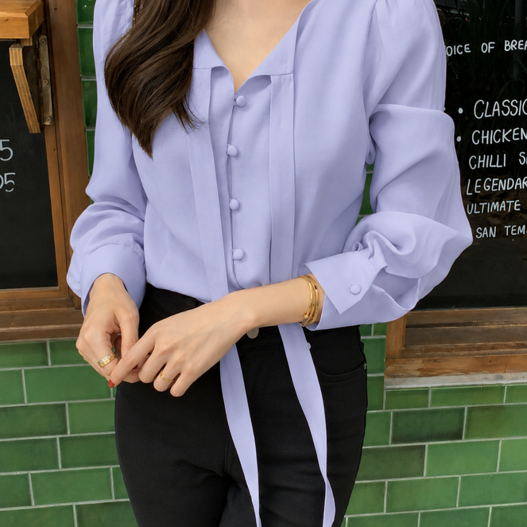 Women's Elegant Tie-Neck Top N.15 (Inclusive of all taxes)