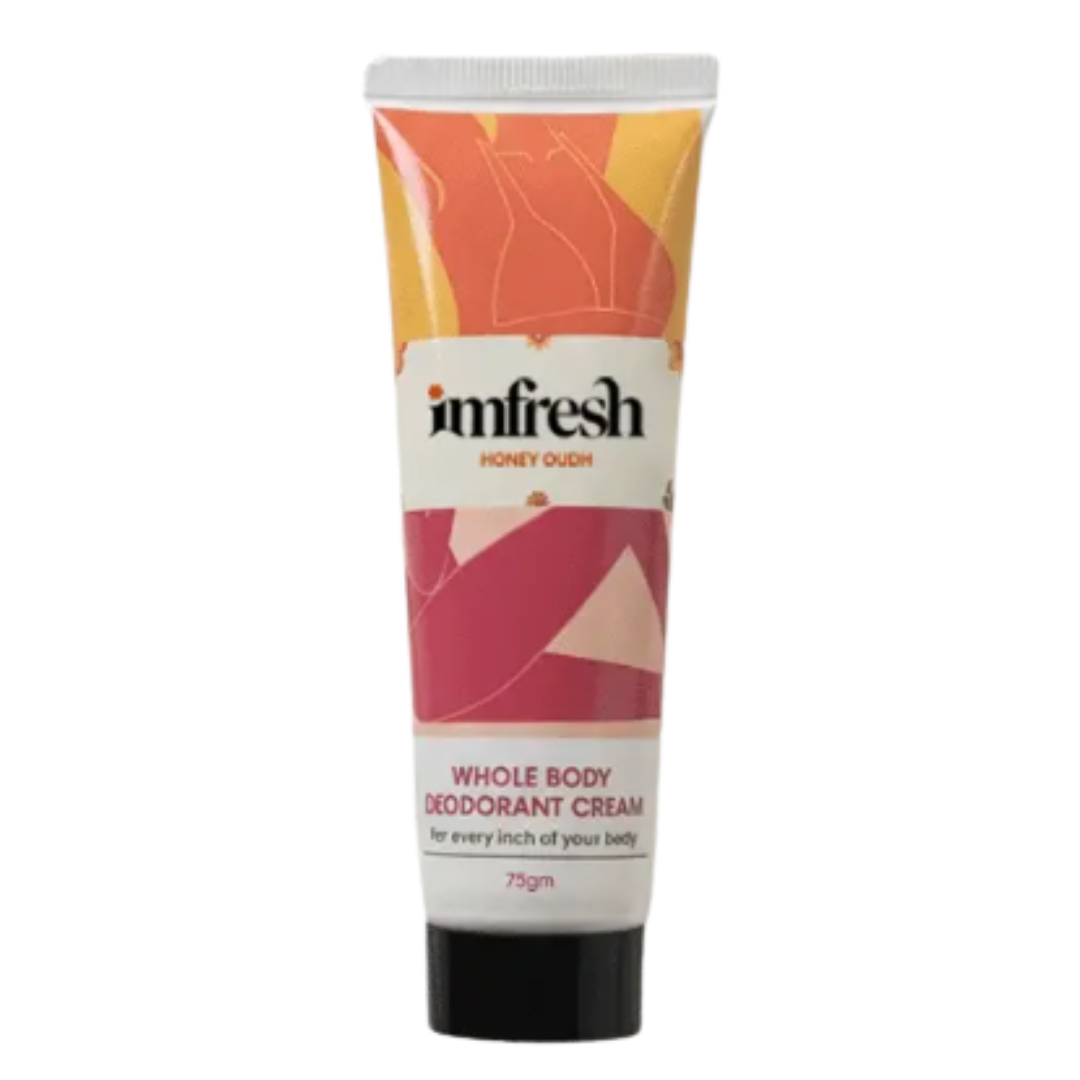 imfresh Honey Oudh , Deodorant Cream For Whole body/Long Lasting Odour Control / Helps in brightening underarms / Alcohol-Free / No Aluminium/No Parabens 75gm (Inclusive of all taxes)