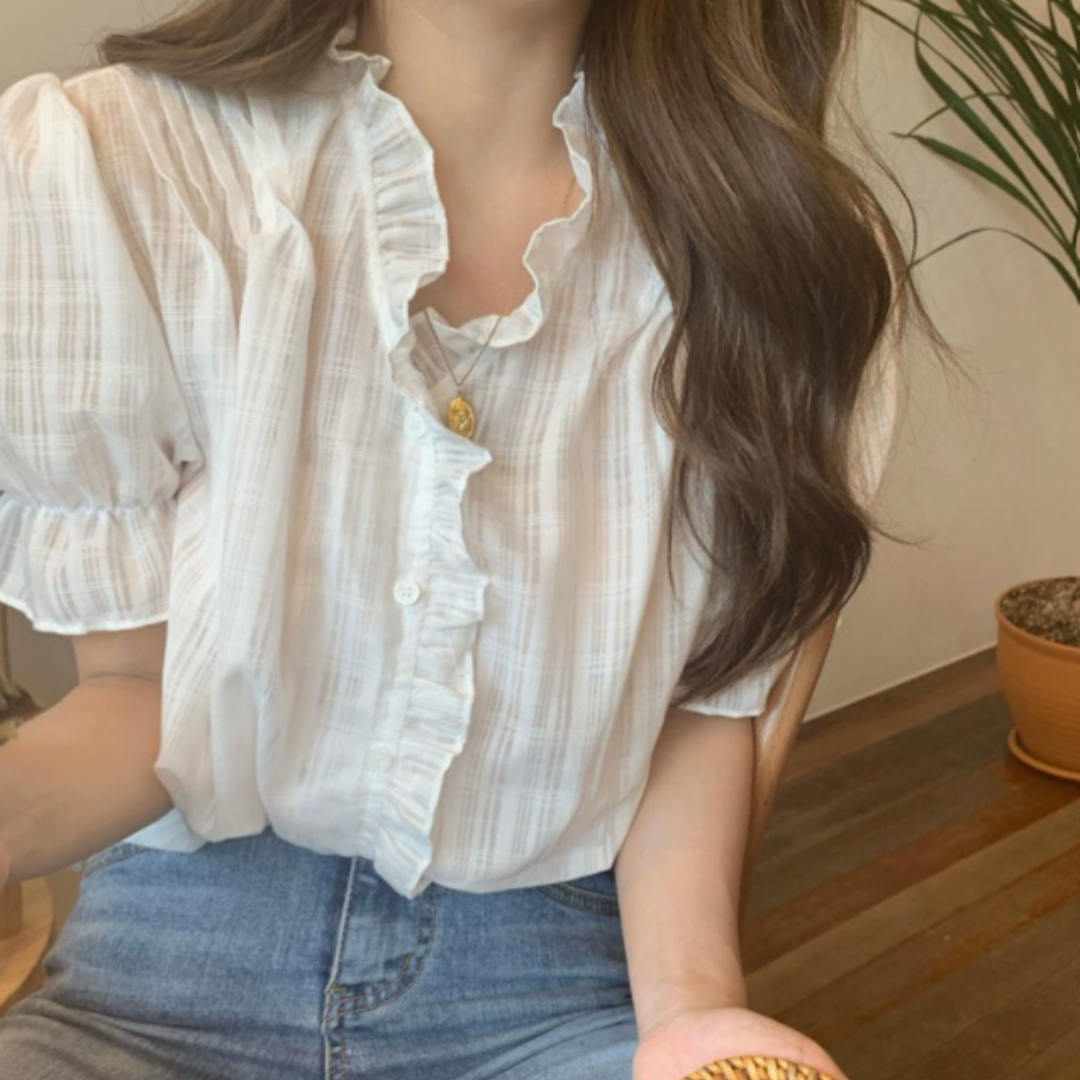 Puff Sleeve Loose Fit Lightweight Summer Top N.5 (Inclusive of all taxes)