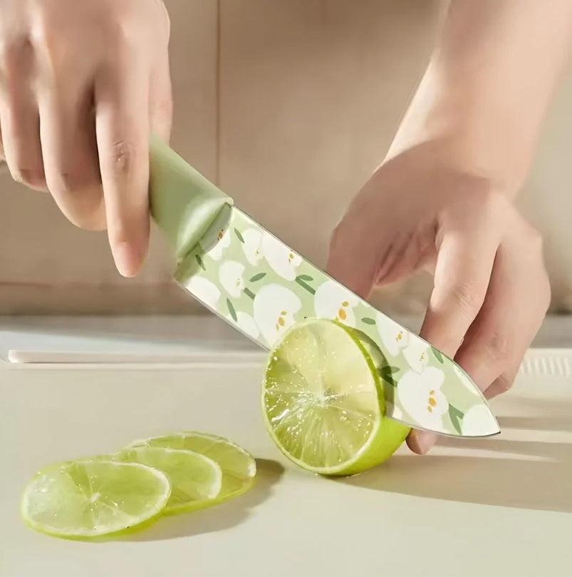 3-Piece Kitchen Knife Set – Stainless Steel Sharp Chef Knives with Food-Grade Coating (Color Random)