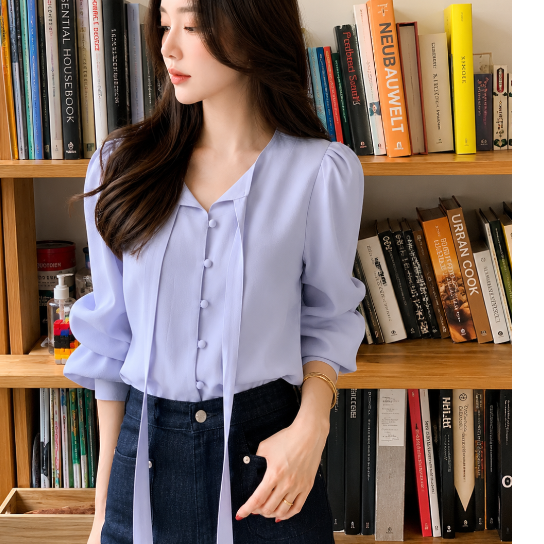 Women's Elegant Tie-Neck Top N.15 (Inclusive of all taxes)