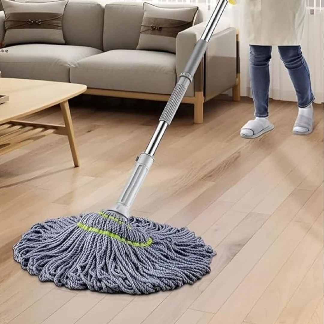 Twist Floor Cleaning Mop with Self-Wringing | Microfiber & Scrub Pad | Long Handle Heavy Duty Mop for Home, Office & Commercial Use | Suitable for Wooden, Tile & Marble Floors
