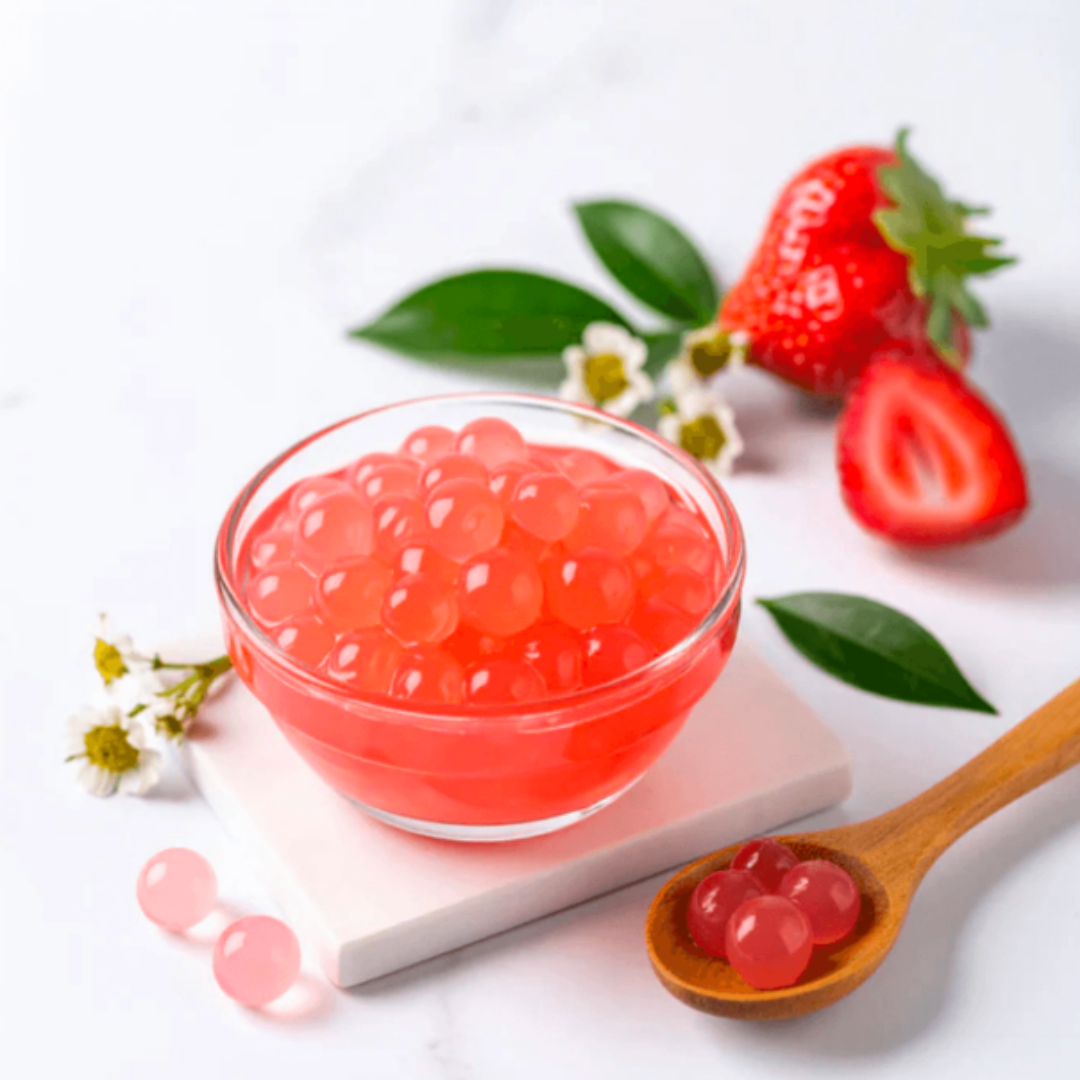 The Tea Planet - Strawberry Popping Boba, 1 Kg (Inclusive of all taxes)