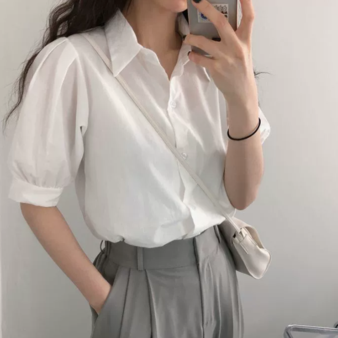 Summer puff sleeve blouse with ruffle collar N.3 (Inclusive of all taxes)
