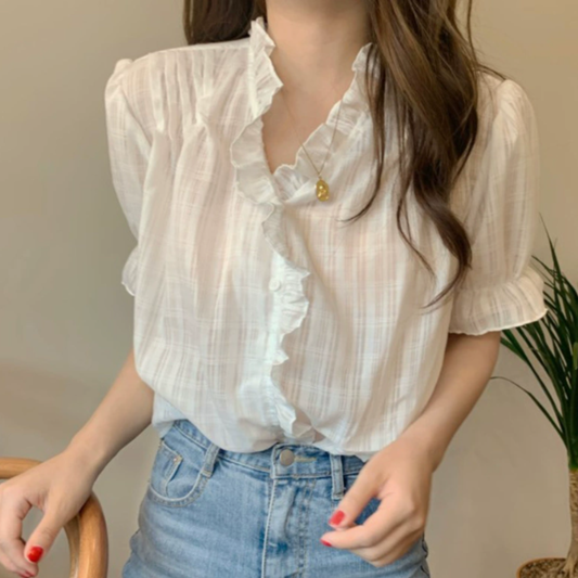 Puff Sleeve Loose Fit Lightweight Summer Top N.5 (Inclusive of all taxes)