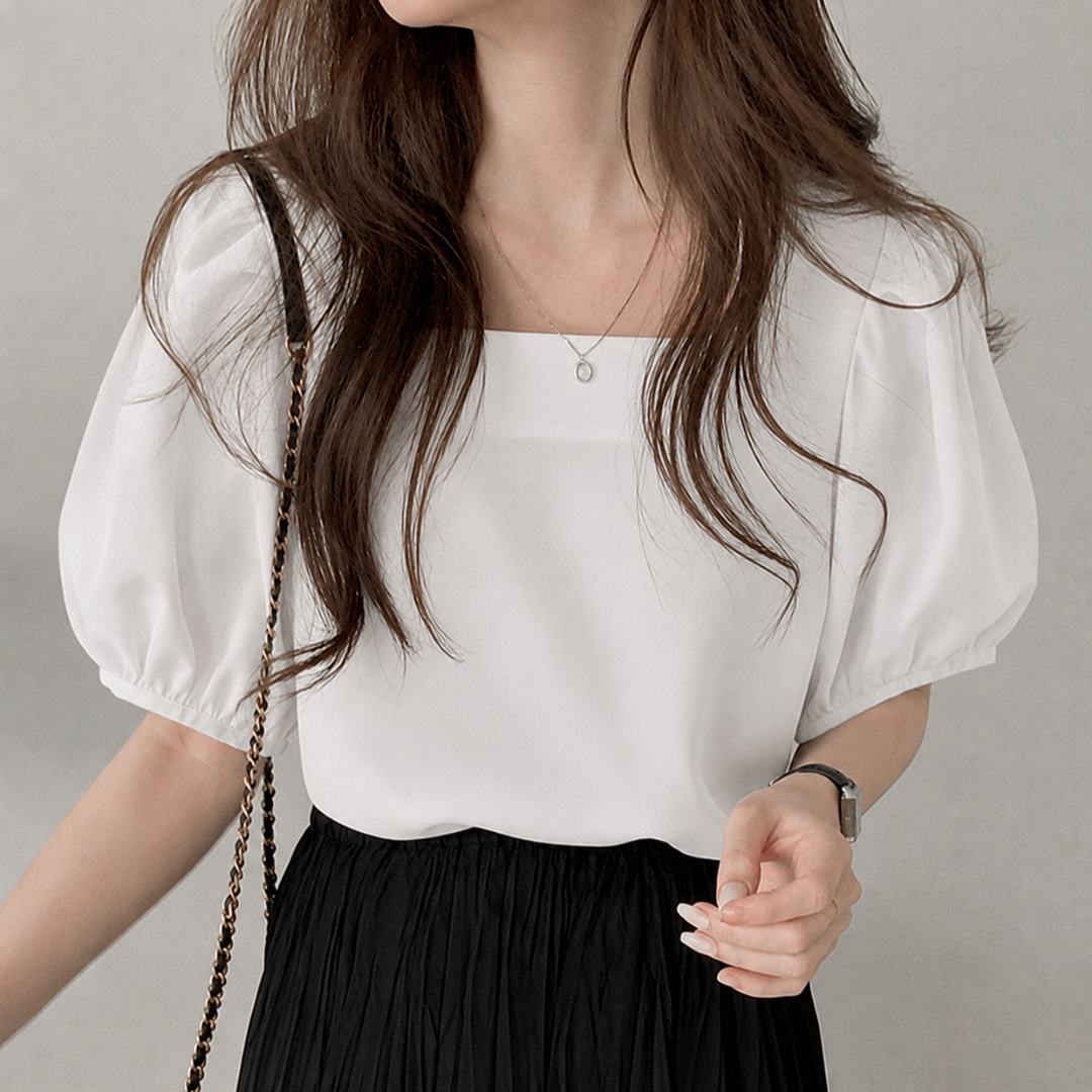 Women's Square Neck Puff Sleeve Top N.8 (Inclusive of all taxes)