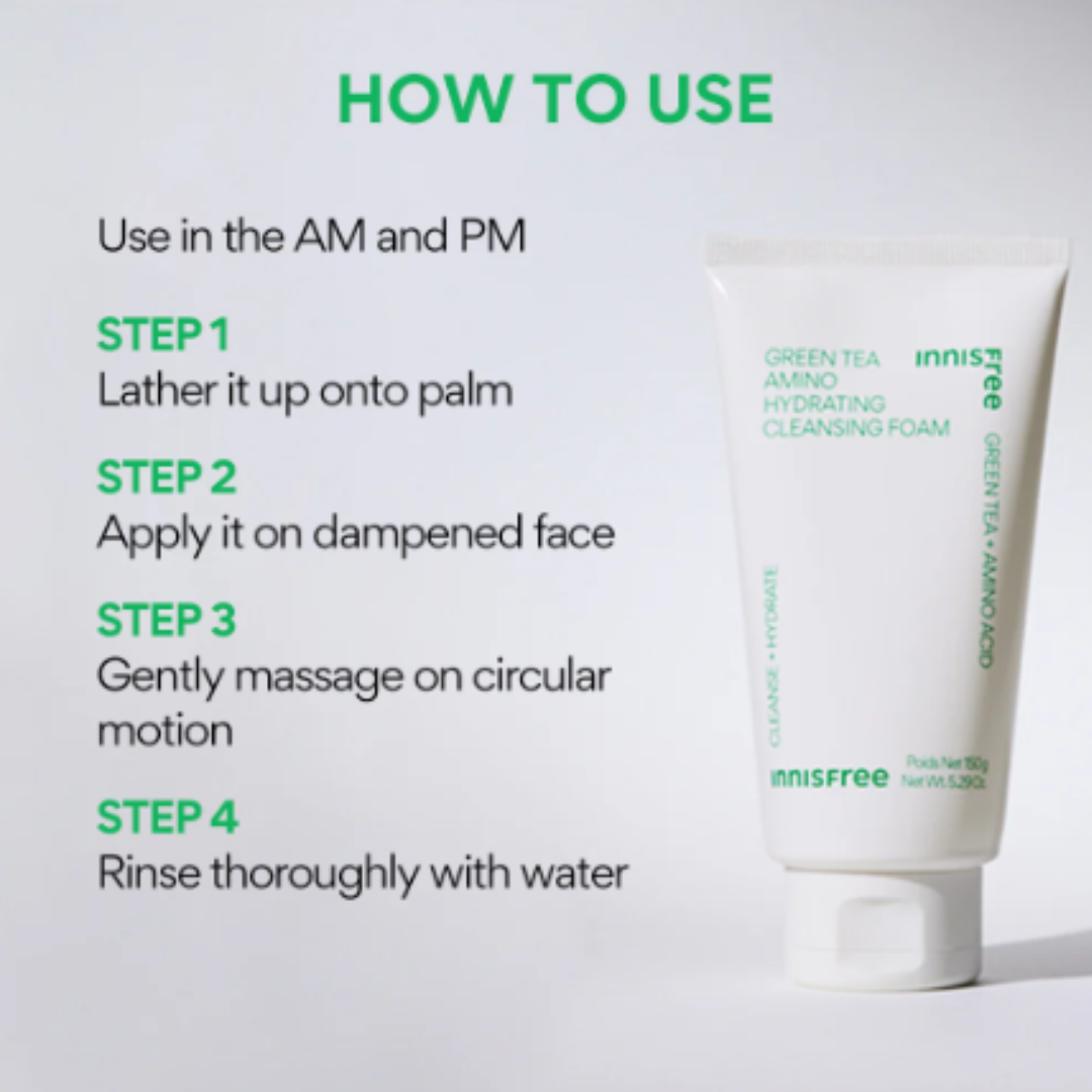 Innisfree Green tea Amino Cleansing Foam 150GM 5% off (Inclusive of all taxes)