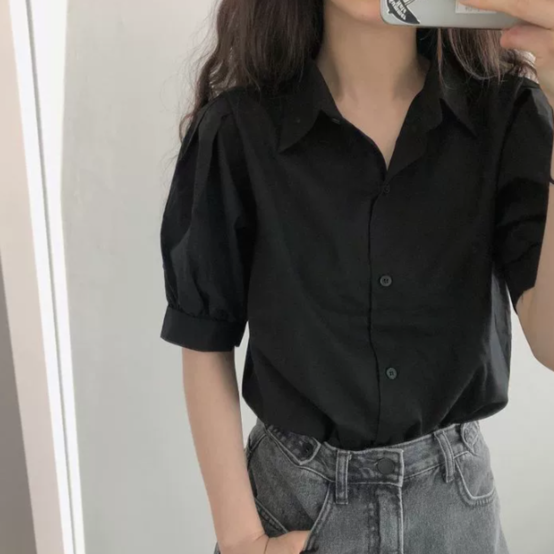 Summer puff sleeve blouse with ruffle collar N.3 (Inclusive of all taxes)