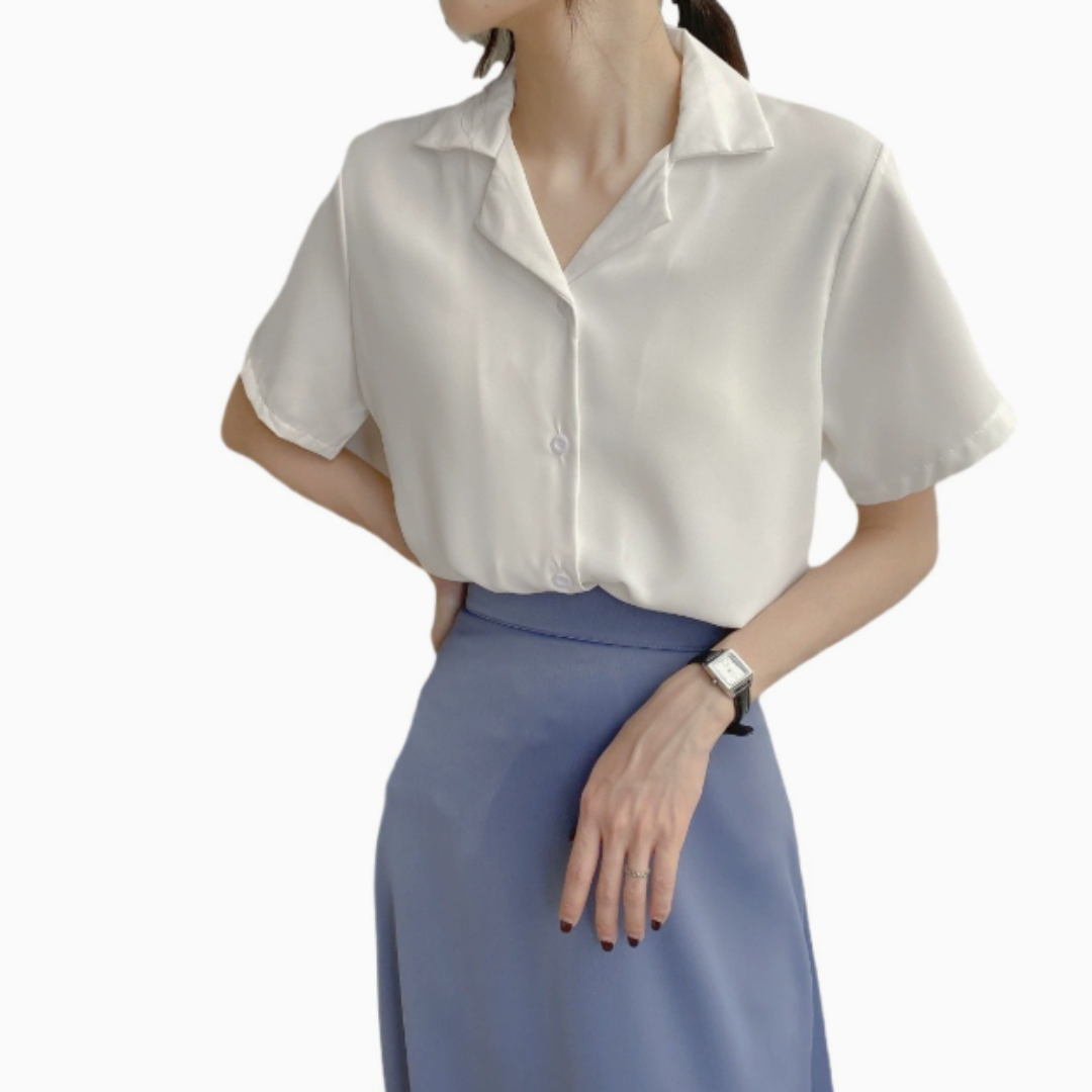 Retro loose-fit V-neck shirt N.2 (Inclusive of all taxes)