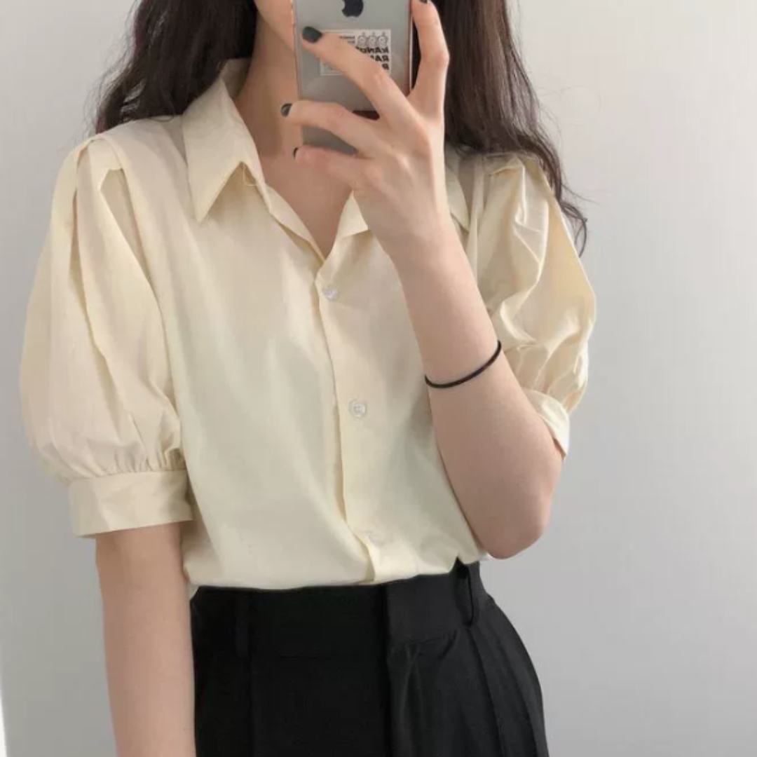 Summer puff sleeve blouse with ruffle collar N.3 (Inclusive of all taxes)