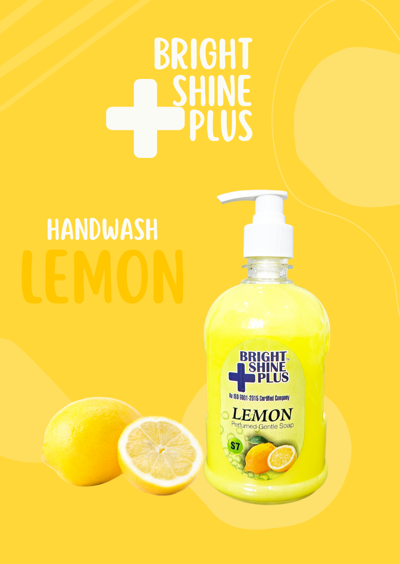 Bright Shine Hand Wash Liquid 500ml – Lemon Fresh | Gentle on Hands, Removes Germs & Dirt