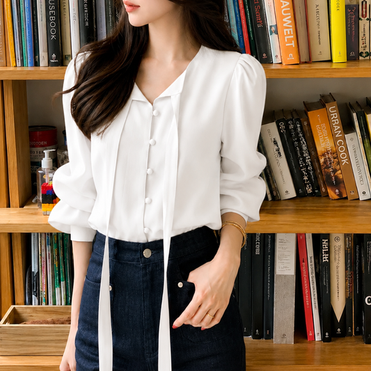 Women's Elegant Tie-Neck Top N.15 (Inclusive of all taxes)