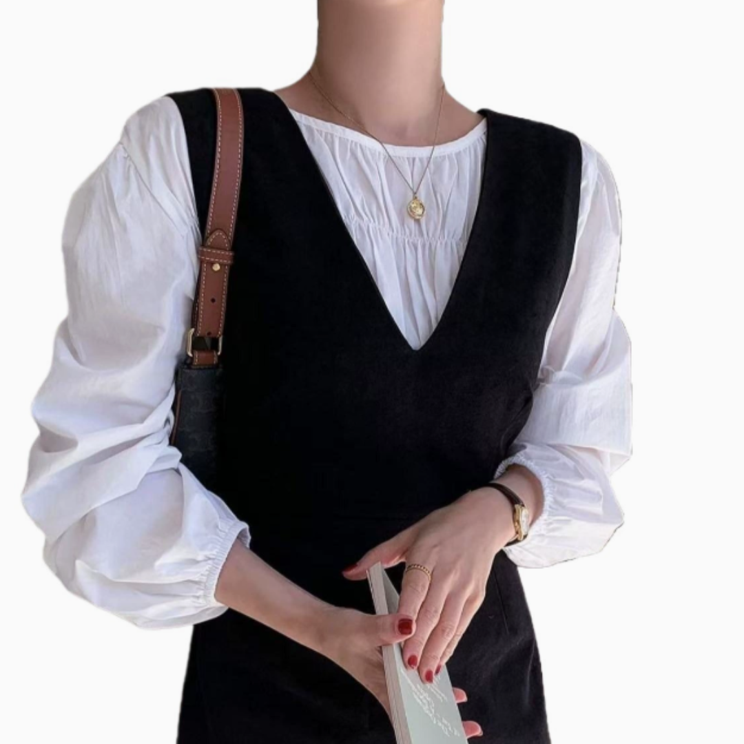 Chic Pleated Loose Fit Long Sleeve Blouse for Women N.16 (Inclusive of all taxes)