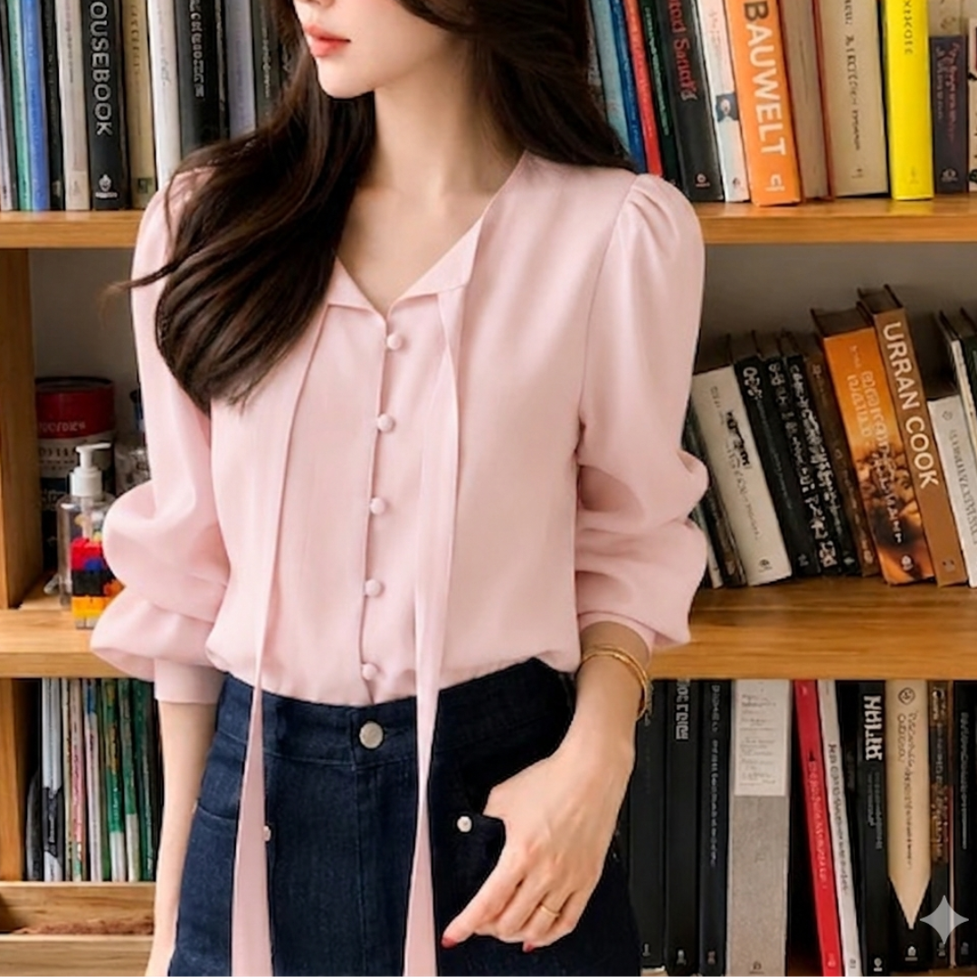 Women's Elegant Tie-Neck Top N.15 (Inclusive of all taxes)