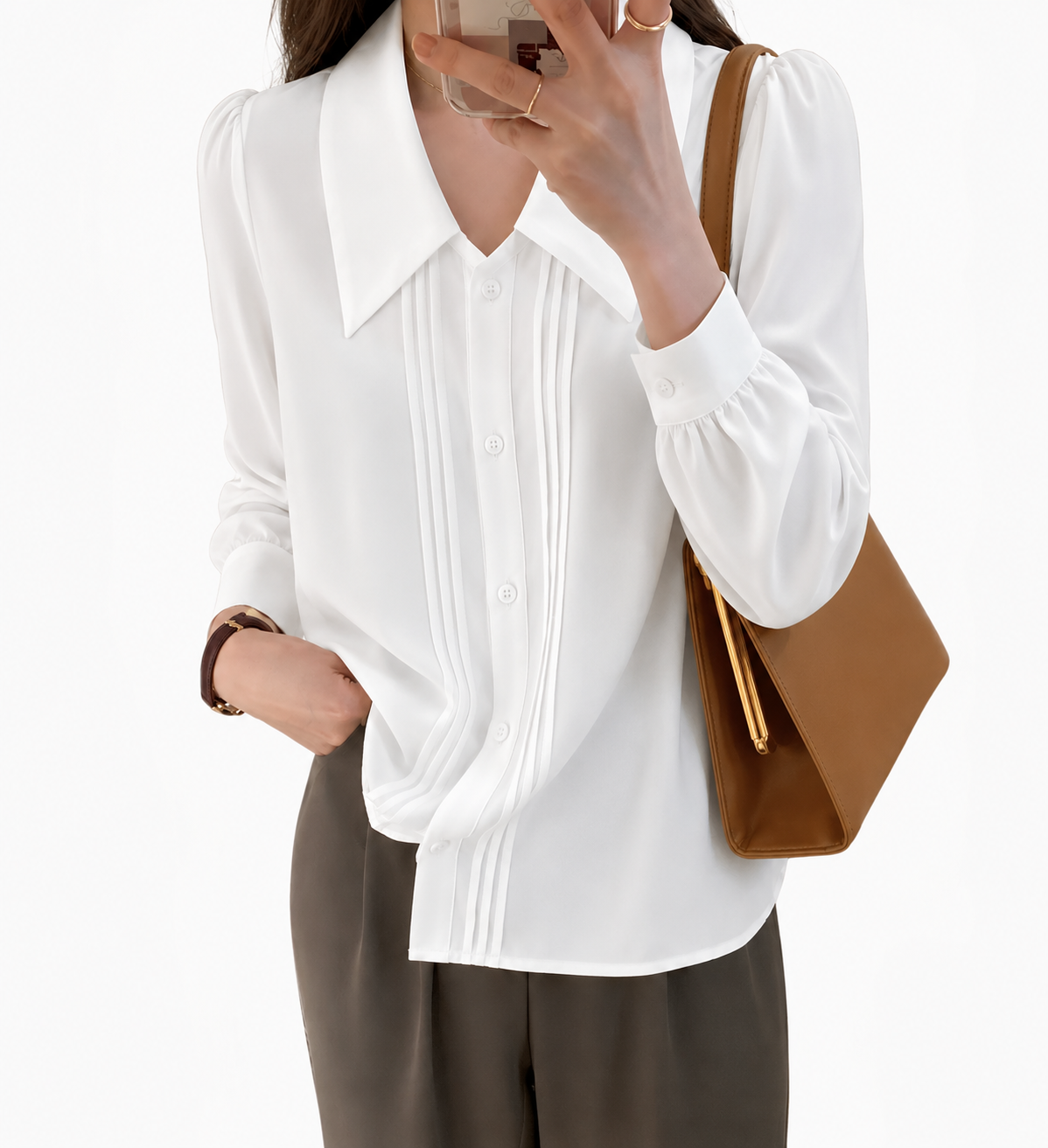 Chic Button-Up Casual Office Top N.20 (Inclusive of all taxes)