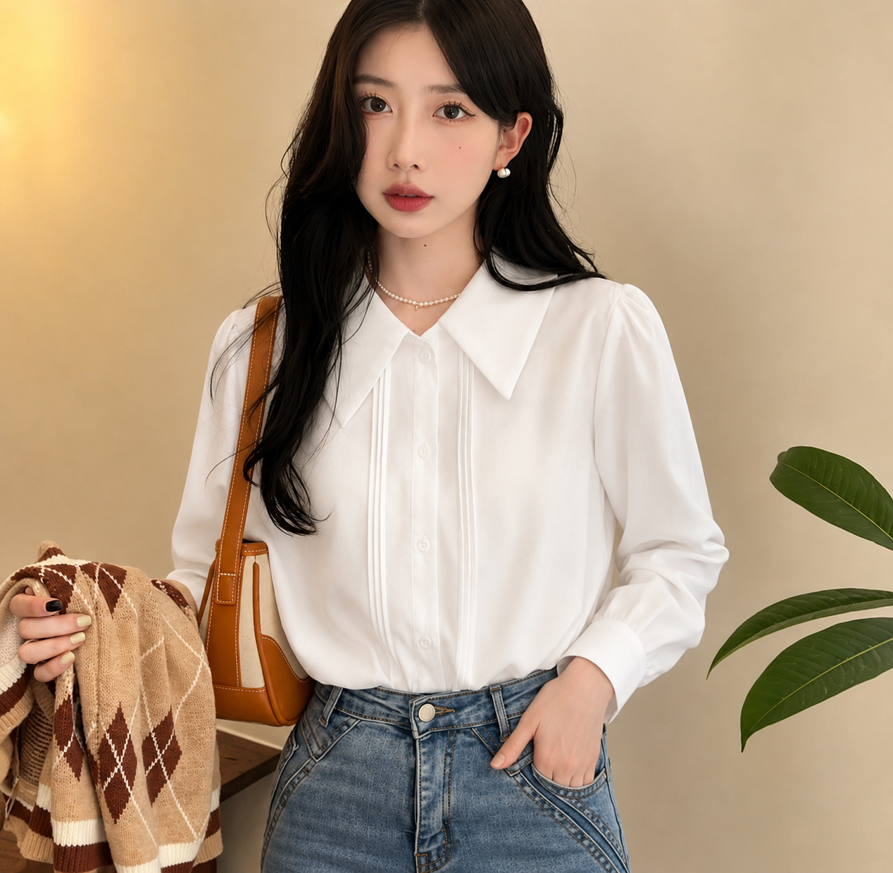 Chic Button-Up Casual Office Top N.20 (Inclusive of all taxes)