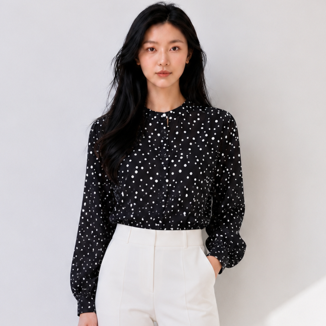 Women’s Polka Dot Chiffon Blouse N.25 (Inclusive of all taxes)
