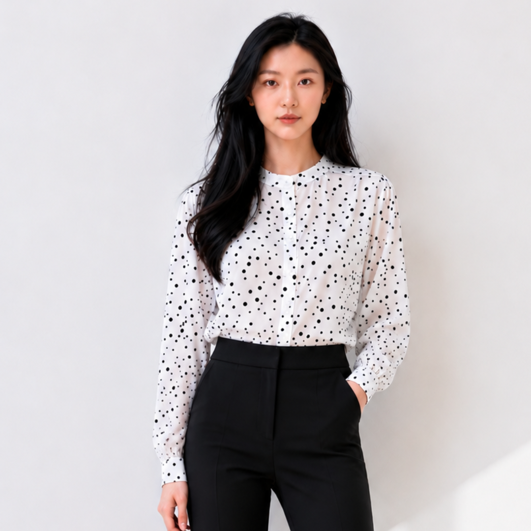 Women’s Polka Dot Chiffon Blouse N.25 (Inclusive of all taxes)
